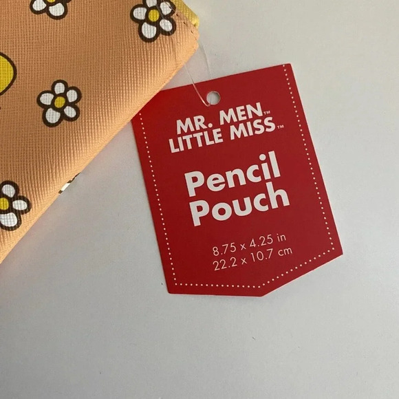 Mr. Men Little Miss Sunshine Orange Flower PENCIL CASE Zipper Pouch Retro School - Picture 2 of 7